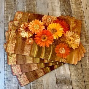Set of 4 Vintage Floral Pimpernel Cork Backed Placemats